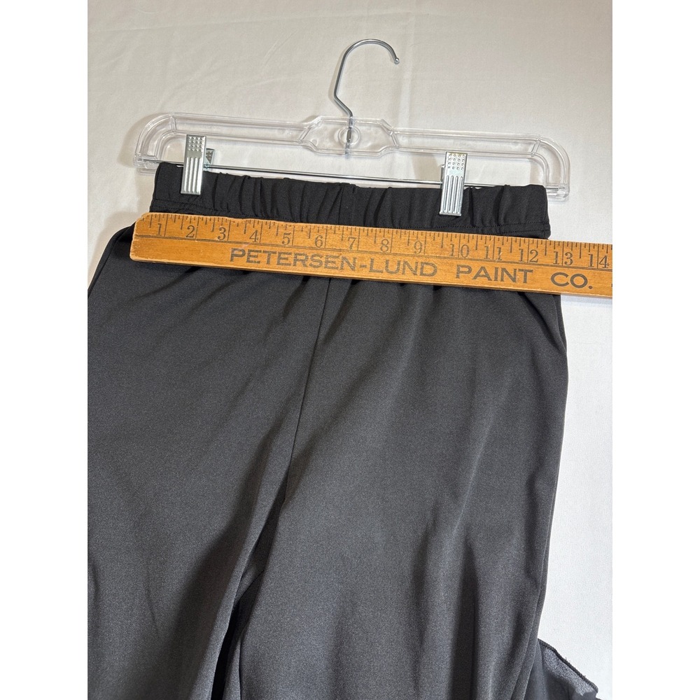 Black High Waisted Ruffle Bell Bottom Flare Pants Tiered Dramatic Leg Trousers - Picture 4 of 4
